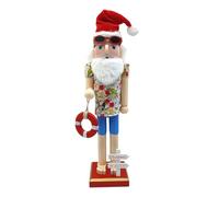 Figuras de cascanueces | 38 cm / 14.96 pulgadas King Soldier Cascanueces, centro de mesa coleccionable festivo de madera, decoración de cascanueces de Navidad para decoración de playa de verano
