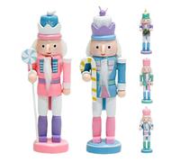 Figuras de cascanueces de madera - 5 piezas ornamento de oficina estacional para exposición,piezas maestras de cascanueces | Para el hogar, salón, biblioteca, vestíbulo de entrada, capa de chimenea