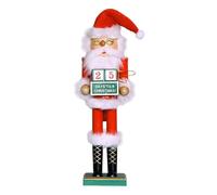 Figuras de cascanueces de Navidad, soldado de madera de Papá Noel para decoración navideña, madera hecha a mano con calendario de cuenta regresiva, adorno festivo, para chimenea, exhibición de mesa
