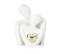 Figuras de Cerámica,Escultura,Estatua de Mengger de Una Pareja,Escultura Decorativa Moderna,Conjunto de Esculturas para Decorar el Hogar,Esculturas de Pareja Enamorada Blanca