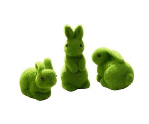 Figuras De Conejitos | Figura De Animal Flocado - Decoración Con Musgo, Sándwich De Pascua Y Decoración Para Jardines Domésticos, Jardineras De Jardín O Expositores De Macetas | Estas Figuras Agrega