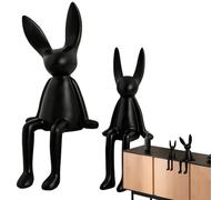 Figuras de Conejo de cerámica - Escultura de Conejo, Estatua de sesión de Dibujos Animados Lindos, Ornamento Decorativo de Vacaciones | Pieza Central de Mesa de Primavera para decoración de