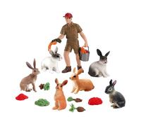Figuras de conejos, 13 piezas de figuritas de animales de la granja de juguete | Figuras de conejo de Pascua Juguetes | para rellenos de huevos, decoraciones para tartas de primavera y favores para