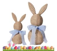 Figuras de conejos 2 Piezas de Resina, Lindas y Rústicas con | Figuras Decorativas y Coleccionables de Conejos de Pascua para Hogar, Oficina, Mesa, Escritorio, Estante, Inauguración, Azul