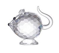Figuras de cristal diminutas de ratón, arte de cristal transparente, animales domésticos, coleccionables, regalo for niños, decoración de la habitación del hogar, adornos, estatua de rata inteligente