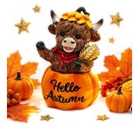 Figuras de de otoño, decoración de resina de calabaza de Acción de | Estatua de vaca de resina otoñal para dormitorio, pasillo, chimenea, mesa de café, alféizar de ventana