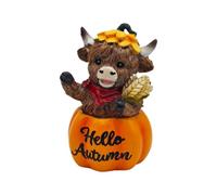 Figuras de , decoración de pasillo de resina de Acción de Gracias | Estatua de vaca de resina otoñal para dormitorio, pasillo, chimenea, mesa de café, estantería, alféizar de ventana