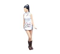 ＡＷＨＡＯ Figuras de Diorama Pintadas a Mano a Escala 1/64. Figura en Miniatura de Una Dama con Cheongsam para Accesorios Fotográficos Y Decoración de Casas de, Blanco