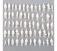 Figuras de escala 75 humanos en miniatura blancas para ferrocarril modelo de calibre OO, personas modelo arquitectónico para accesorios de mesa de arena, accesorios de escena de tren de bricolaje