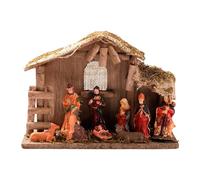 Figuras de escena de pesebre - Nacimiento de Cristo en miniatura, ornamento religioso de vacaciones | Exposiciones festivas de figuras sagradas, ideas de decoración de temporada espiritual para