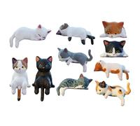 Figuras de escritorio pintadas a mano, accesorios únicos de escritorio de resina para gatos, bonita decoración de gato pequeño para el hogar y la oficina, adorno de coche, decoración interior de