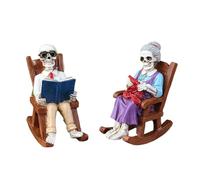 Figuras de esqueleto - Estatua de pareja de esqueletos | de cráneo de | Decoraciones de Resina Coleccionable Gótico Reading Home Decor para Tabla, Estantería, Mantel, Dormitorio
