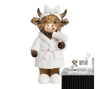 Figuras De - Estilo Artístico Bovino De Pie Con Manchas Marrones, Réplica Realista De Pequeña Criatura Del Campo, Encantadora Exhibición De Ganado Lechero En Miniatura | Accesorio Peculiar De Gra