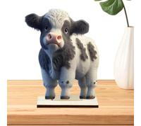 Figuras de ganado de montaña | Figura de madera de vaca de las tierras altas, decoración de mesa | Figura de vaca rústica figuras coleccionables de madera para chimenea de estante de varios niveles