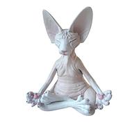 Figuras de gato Buda Meditación Estatua Yoga Animal Gatos Arte Escultura Decoración