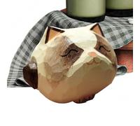 Figuras de Gato de tamaño pequeño | de Estatua de Madera con expresión - Figuras de Gato para decoración del hogar - para decoración al Aire Libre, Coche, Oficina, casa, Navidad,