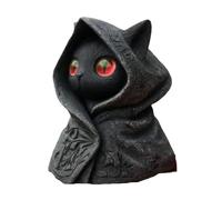 Figuras de gato - Estatua misteriosa de gatito negro | Figura de animal festivo de resina, decoración de estante del hogar, artesanía fina para dormitorio, baño, cocina, mesita de noche, de TV