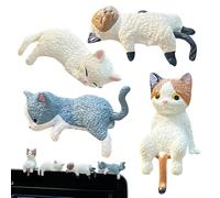 Figuras de gato, gatos en miniatura - 4X Estatuas de pantalla Figuras de gato dormido | Decoración de pantalla de control central, Figuras de colección, decoración de monitor de computadora para