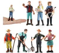 Figuras de granjero y pastor pintadas a escala HO, modelo de PVC para diseño de ferrocarril, escenas de granja y campo, para dioramas y plataformas de estación de tren (ZQ698)