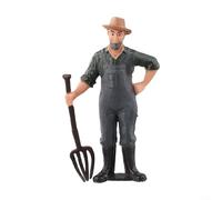 Figuras de granjero y pastor pintadas a escala HO, modelo de PVC para diseño de ferrocarril, escenas de granja y campo, para dioramas y plataformas de estación de tren (ZQ375)