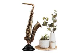 Figuras de instrumentos en miniatura, coleccionables de oro de simulación, pequeñas figuras de saxofón de violín, decoración de escritorio, para amantes de la música, músicos, hogar, estantes, mesa