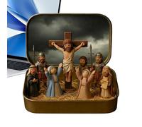 Figuras De Jesús En Miniatura | Decoración Divertida Para Pascua Religiosa,Escena Sufrimiento de Jesús Decoración Religiosa - Para Hogar Dormitorio Salón Escritorio Estantería Oficina Viaje Finca Y Va