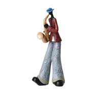 Figuras de jugador de banda de jazz vintage, estatuas de resina de músico retro, adorno de escritorio para decoración interior del hogar (saxofón conmovedor)