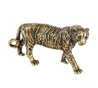 Figuras de latón vintage hechas a mano en miniatura, modelo decorativo de cobre con artesanía y textura transparente para decoración del hogar de tigre