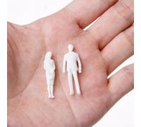 Figuras de modelo de plástico a escala 1:50, sin pintar, color blanco para mesa de arena arquitectónica, modelos de planificación urbana y modelado educativo