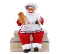 Figuras de , muñeca de peluche de Papá Noel de pie | Papá Noel de peluche sentado de pie cocinando | Figuras coleccionables de festivales de decoración para el hogar de vacaciones