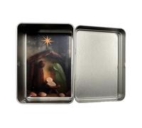 Figuras De Natividad - Religiosas Artesanales De 10x6x2,5 Cm Con Vidrio De Mar | Mini Pesebre Belén Decoración Navideña | Para Decoración Del Hogar, Estante De Escritorio, Dormitorio, Sala De Estar, O