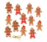 Figuras de Navidad - 2.76x1.77 Pulgadas de árbol para la decoración de Vacaciones, Fiesta en casa con función, Colgante de Pan de Jengibre Juego para el Evento de Cena para Colgantes d