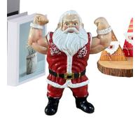 Figuras de Navidad Santa -Resin Santa Claus Figurine, Resin Humorous Muscle Fun Holiday Supplies Christmas Saanta Claus Decorations For Holiday Birthday Party Offices Home Room Car Desk School Dor