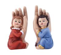 Figuras de niño y niña en mano, resinas, esculturas infantiles, juego en miniatura que aportan calidez y estilos, decoración religiosa para el hogar, decoración del hogar