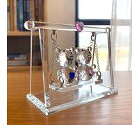 Figuras de oso de pareja de cristal, decoración de adorno de coche de oso de animal de cristal, Sr.Oso y Sra. Oso, regalos de San Valentín para amantes-2