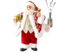 Figuras de Papá Noel genéricas - 3,94 x 2,36 x 7,09 pulgadas PC + Tela Figurinas Perre | Estatuas Miniaturas de Santa Claus Pintadas a mano para mesa, chimenea y estante, decoración de interior