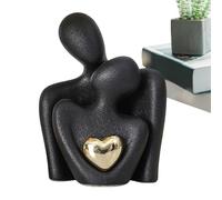 Figuras de pareja enamorada, figura de pareja abrazada,Escultura de cerámica moderna Figura abstracta romántica | Figuras estéticas, artesanía de arte para entrada, biblioteca, dormitorio