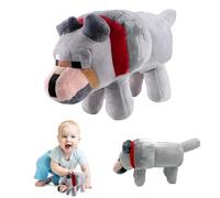 Figuras de Peluche de Lobo Gris, 34cm Peluche Lobo, Pelu che Personajes Videojuegos Lo bo, Juguete de Pelu che de Lo bo Minero, Wolf Pelu-che Comodidad y Suavidad, Regalos Creativos para Niños/Fans