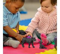 Figuras de Peluche Realistas de Pantera Negra, 5 Piezas de Modelos de Animales del Bosque, Herramienta de Aprendizaje Educativa y Divertida para Niños, Material Seguro, Fácil de Transportar