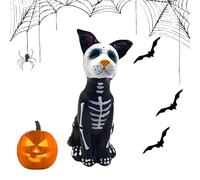 Figuras de Perro para decoración del hogar, de Perro Negro de Halloween, Manualidades estéticas de Escritorio, Animales de Resina, Estatua Decorativa para el hogar, Sala de Estar