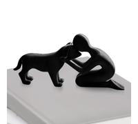Figuras de perro para decoración del hogar, divertidas simpatías, arte abstracto, decoración de hombre y perro para el hogar, para oficina, sala de estar, dormitorio, granja, estante, escritorio, mesa