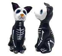 Figuras de Perros Decoración del hogar, Estatua de Gato de Halloween | Modelo de Perro Esqueleto | Artesanía estética de Escritorio, Estatua de Animales de Resina para Armario, estantería