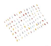 Figuras de personas modelo sentadas a escala 87, paquete de 100 para diseños HO, escenas de pueblo y accesorios de vagón, miniaturas de plástico (100 piezas)