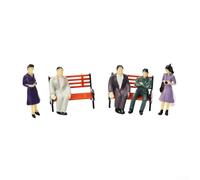 Figuras de pie sentadas, diseño de tren de tren, banco de parque modelo, pasajeros a escala 1:87, decoración de plataforma de estación, accesorios de escena callejera, mesa de arena