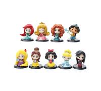 Figuras de princesas de cuento de hadas de PVC detalladas: Mulan, Blancanieves, Ariel, Elsa, juguetes de exhibición