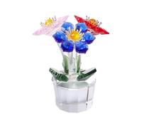 Figuras de ramo de rosas de cristal, regalos de decoración para ella en el día de San Valentín, boda, aniversario, adorno floral coleccionable de cristal para el hogar (estilo 17)