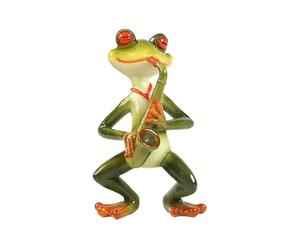 Figuras de rana,Estatua de jardín de ranas - Decoración de jardín al aire libre de rana de resina en miniatura,Escultura animal que toca el instrumento musical, arte único del patio para el patio del