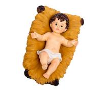 Figuras de resina para bebé, Jesús en un pesebre, belén coleccionable, estatua de santa fe, regalo de Navidad, decoraciones religiosas