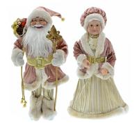 Figuras de Santa Claus 2pcs 17.7 Pulgadas Realistic Greatial Mr y Sra. Claus Figuras navideñas Lindo Adorno de muñeca Santa navideño para la Mesa de la Ventana Regalo, Padre