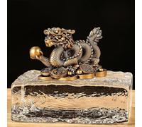 Figuras de signos del zodíaco chino dragón estatuas de dragón para decoración de interiores, estatua de dragón Feng Shui, Lucky Feng Shui Money Dragon Home Decor